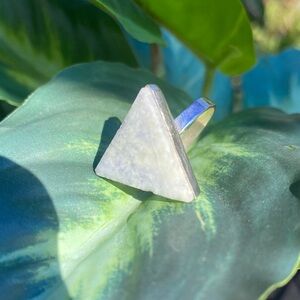 Silver Triangle Stone Ring